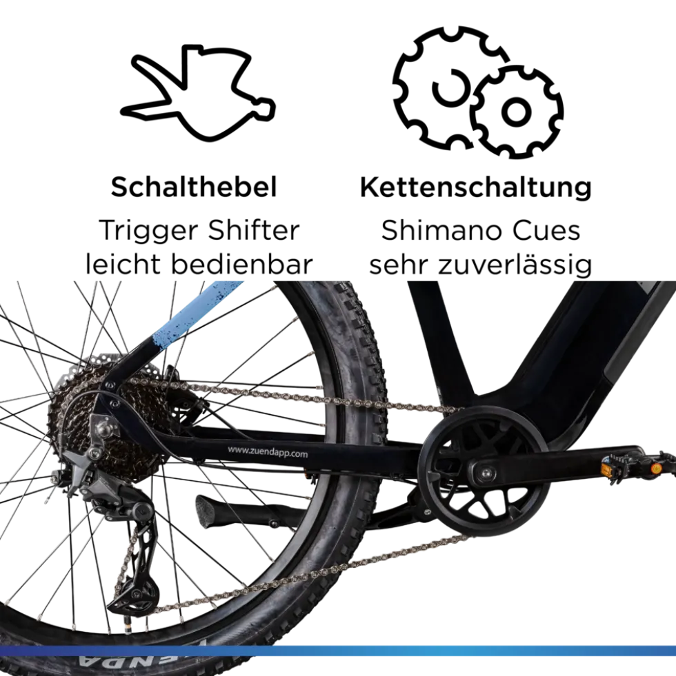 Zündapp Z808 E Bike Mountainbike 27,5" für Herren ab 155 cm Pedelec 10 Gang Elektrofahrrad 540Wh Scheibenbremsen