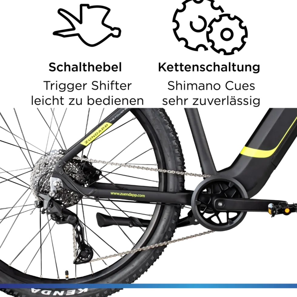 Zündapp Z808 E Bike Mountainbike 29" für Herren ab 160 cm Pedelec 10 Gang Elektrofahrrad 540Wh Scheibenbremsen