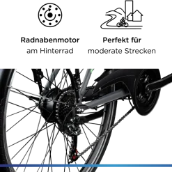 Zündapp Z802 E Bike Trekkingrad Damen ab 160 cm mit Nabenmotor Pedelec Trekking Fahrrad mit 21 Gang und Beleuchtung StVZO
