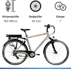 Zündapp Z807 E Bike 28 Zoll Trekkingrad 7 Gang Elektrofahrrad StVZO 155 - 185 cm Pedelec Elektro Trekking Fahrrad