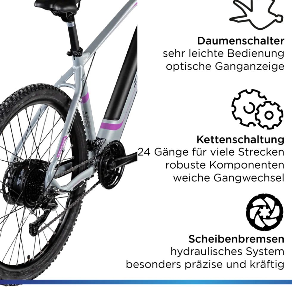 Zündapp Z808 E-Mountainbike für Damen und Herren ab 170 cm E Bike 27,5 Zoll EMTB Hardtail Pedelec Fahrrad Elektrofahrrad