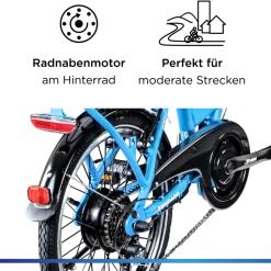 Zündapp Z101 20 Zoll Elektro Klapprad für Erwachsene 150 - 180 cm 6 Gang E Klappfahrrad E Bike Faltrad Pedelec StVZO