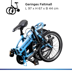Zündapp Z101 20 Zoll Elektro Klapprad für Erwachsene 150 - 180 cm 6 Gang E Klappfahrrad E Bike Faltrad Pedelec StVZO