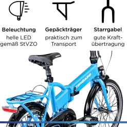 Zündapp Z101 20 Zoll Elektro Klapprad für Erwachsene 150 - 180 cm 6 Gang E Klappfahrrad E Bike Faltrad Pedelec StVZO